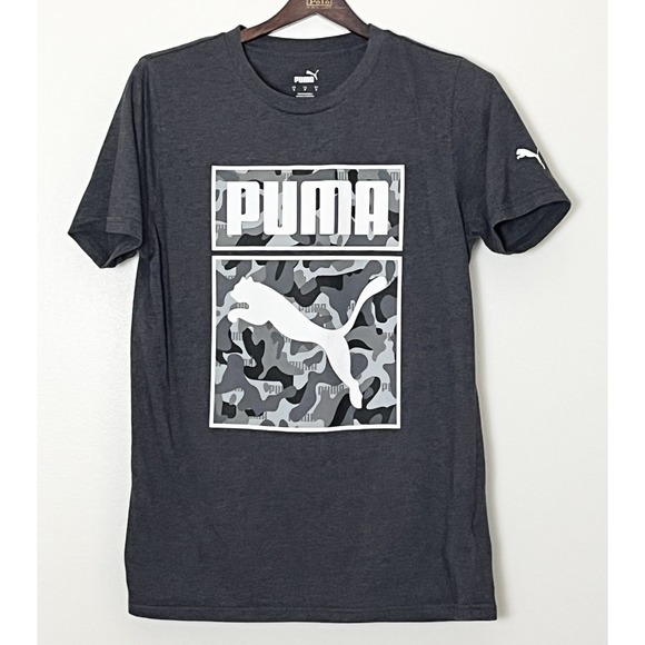Puma Other - Puma Graphic T-Shirt Men's Small‎ Gray Camo Logo Sportswear BlokeCore